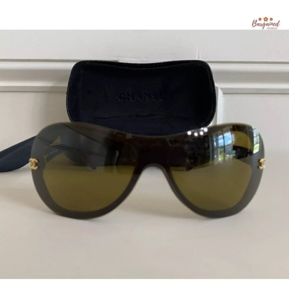 Authentic CHANEL Brown Frame Goldtone Chanel "CC" Logos Tint Sunglasses - Picture 11 of 12